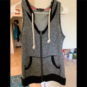 Sweatshirt Vest, hooded, zipper